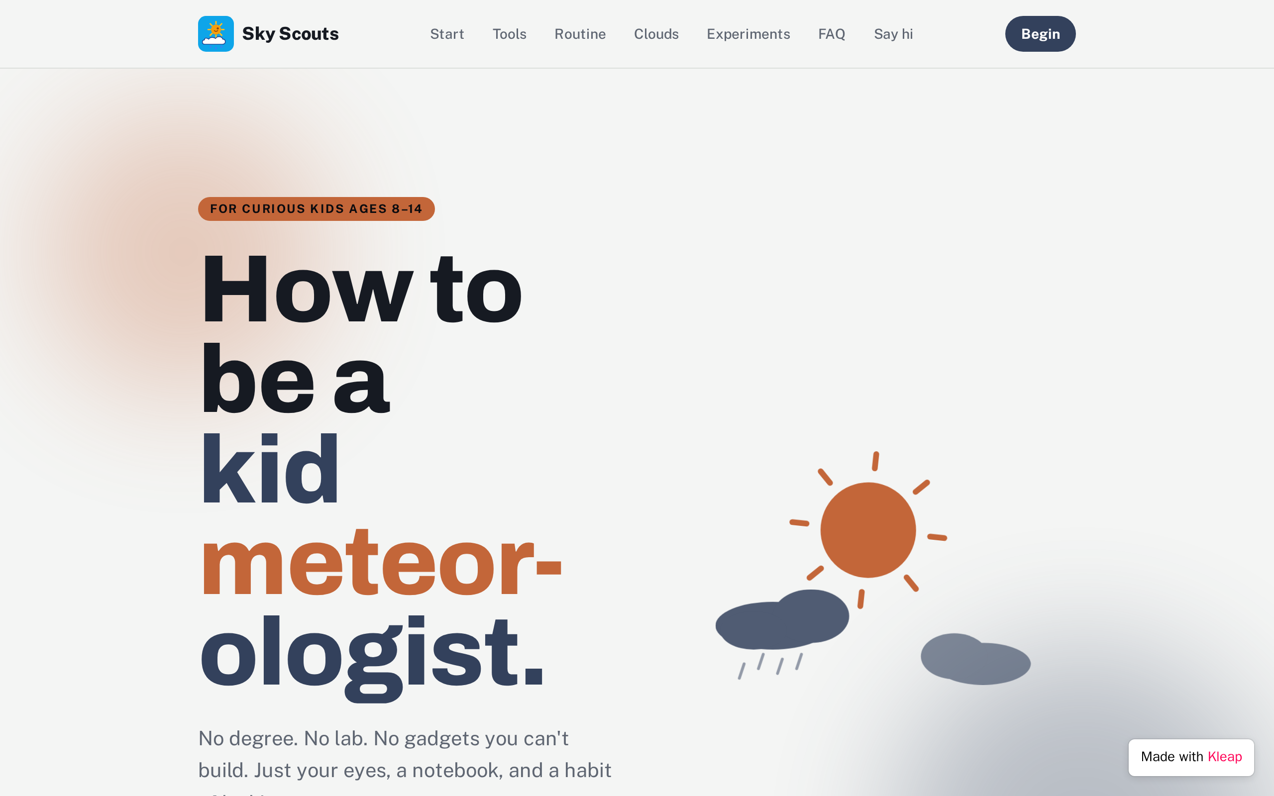 WeatherKids website example