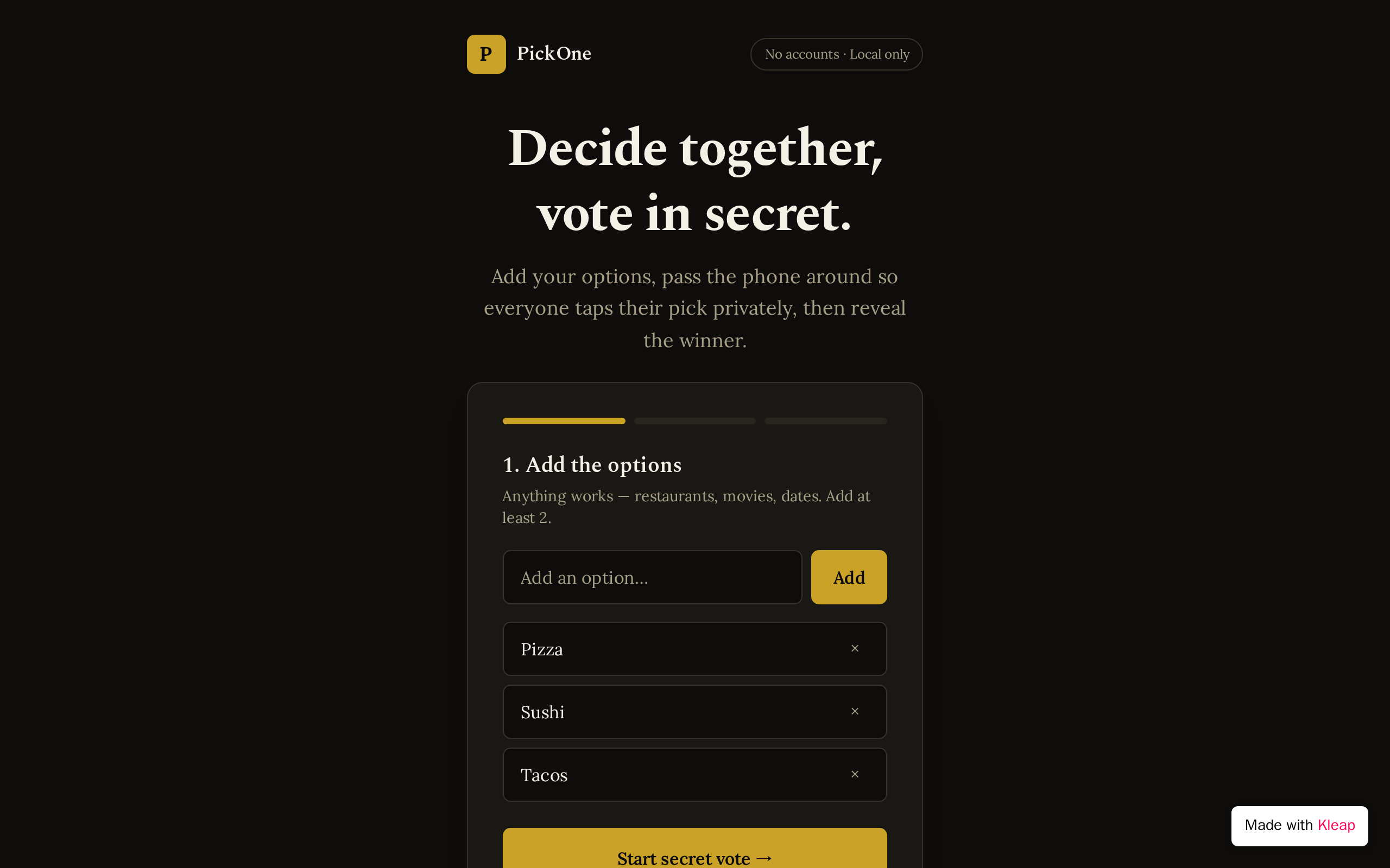 Decide Together website example