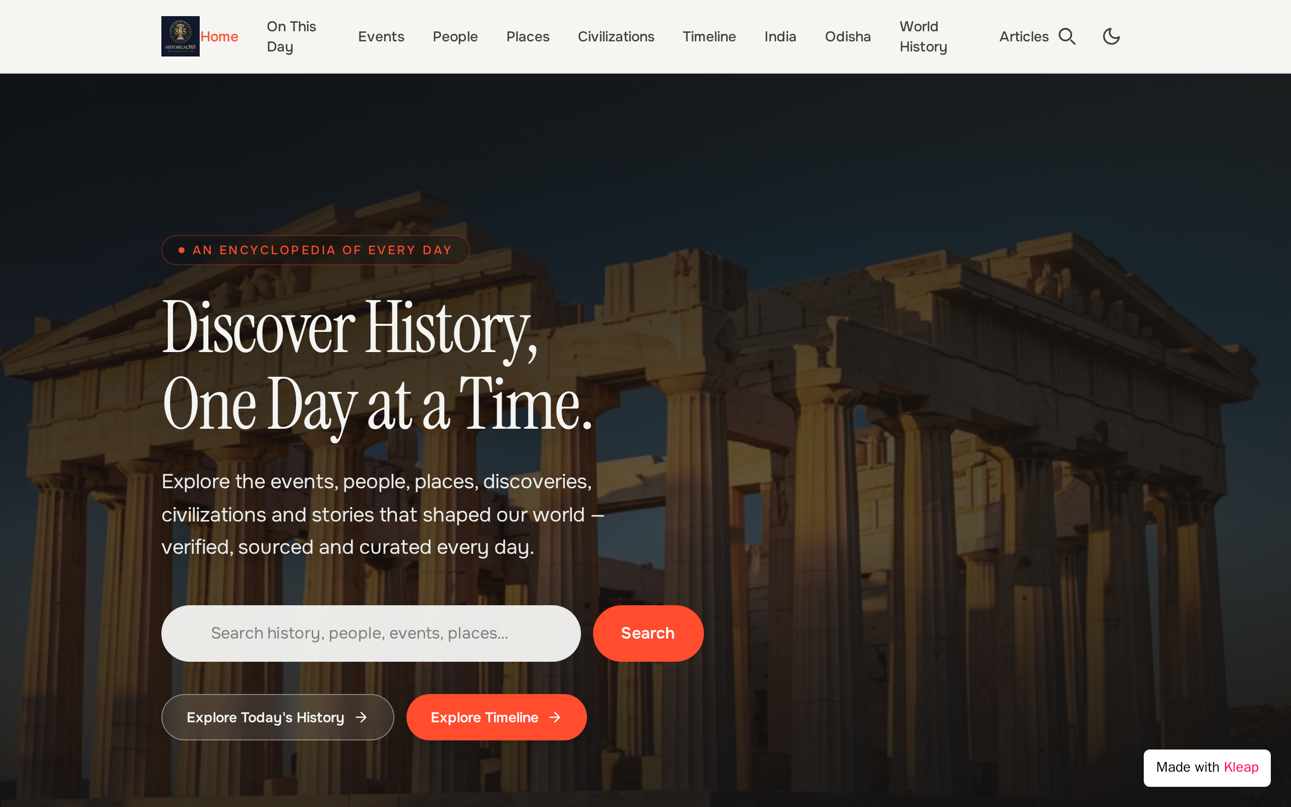 HISTORICAL365 website example