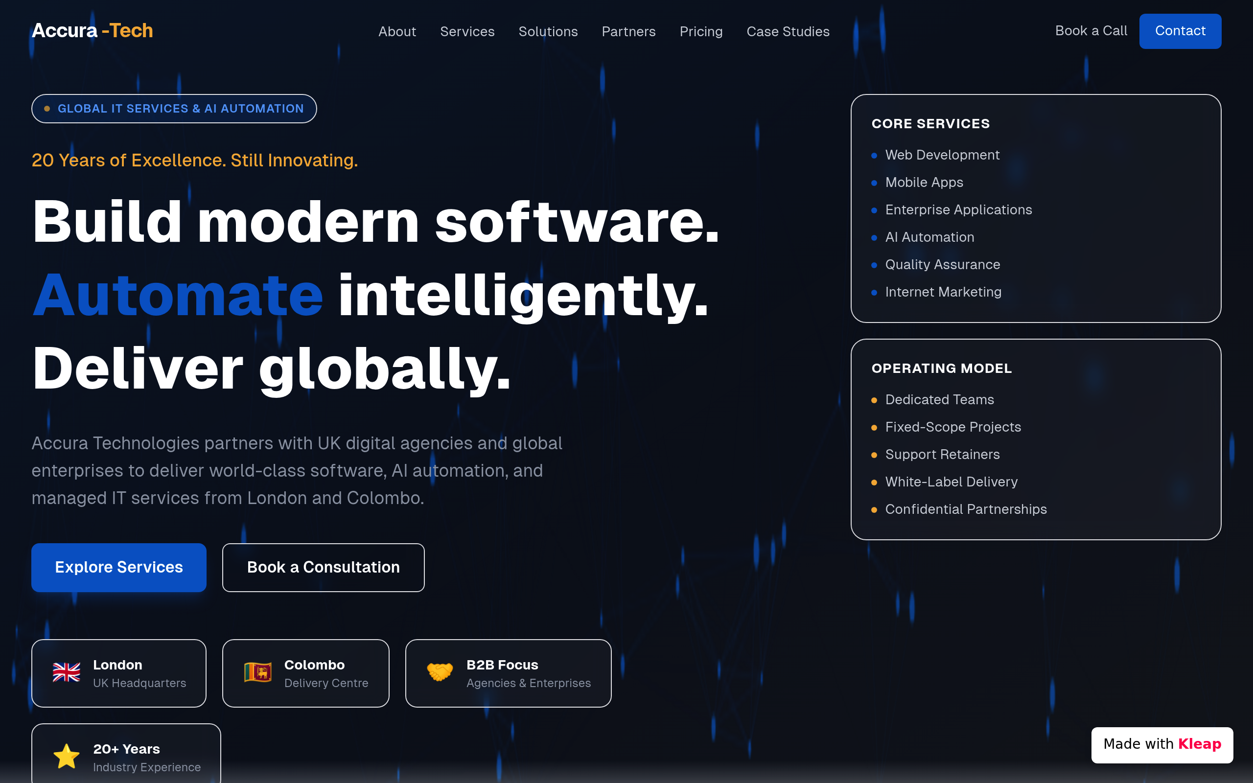 Accura Technologies website example